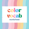 Color Vocabulary Worksheet (DIGITAL DOWNLOAD)