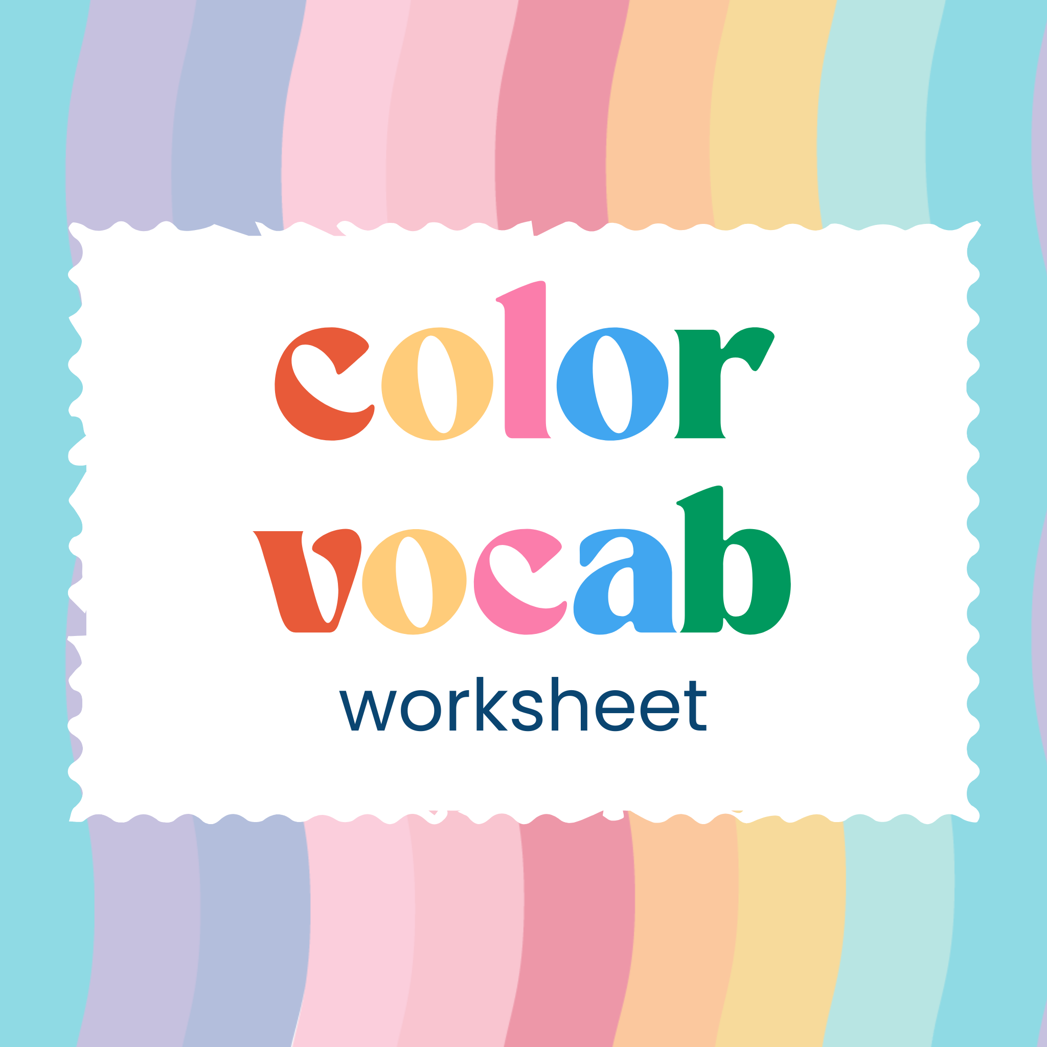 Color Vocabulary Worksheet (DIGITAL DOWNLOAD)