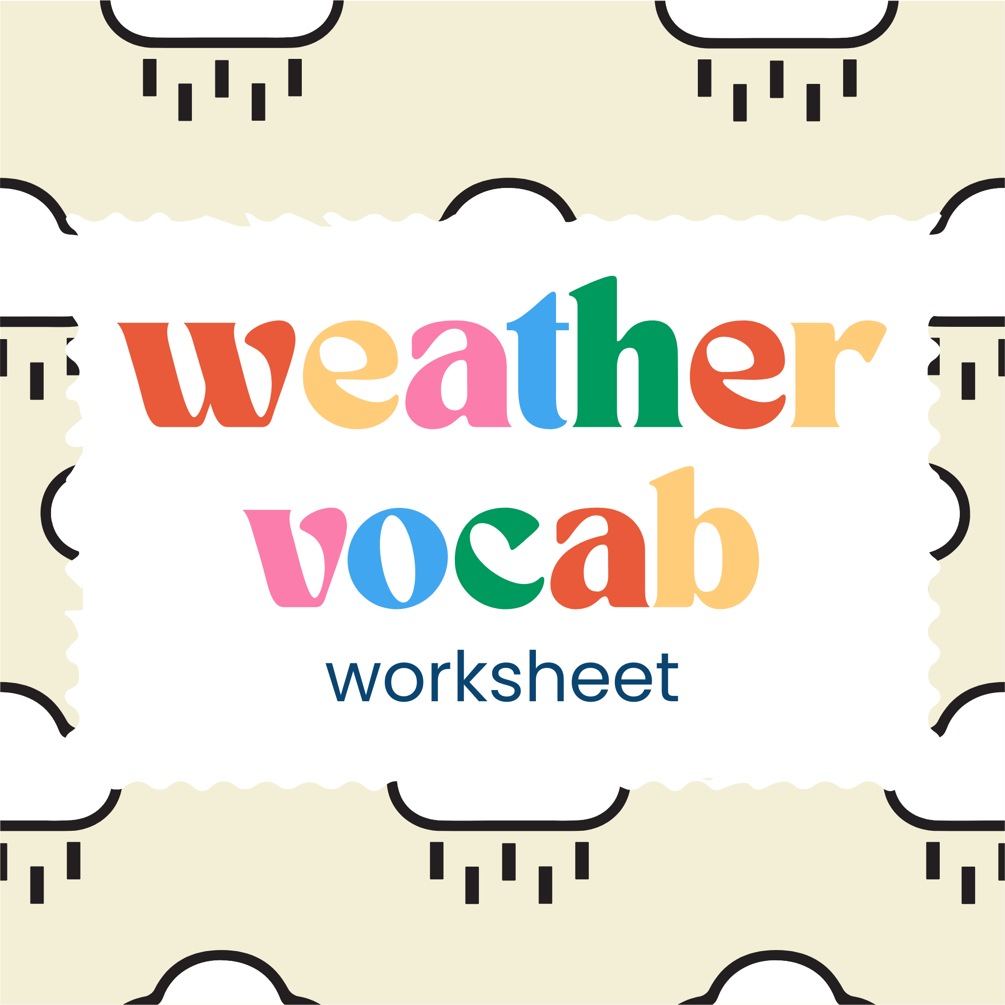 Weather Vocabulary Worksheet (DIGITAL DOWNLOAD)